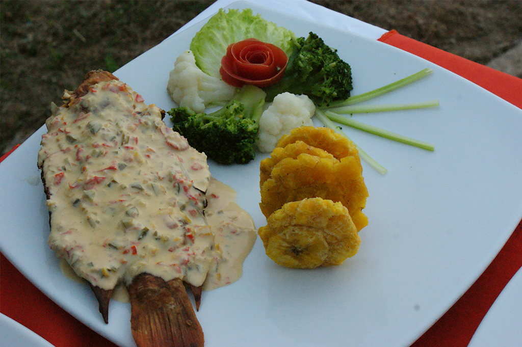Pescado y patacones
